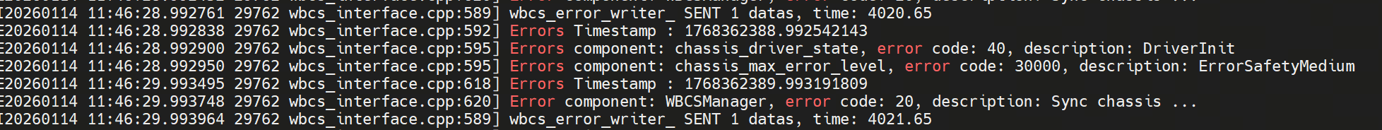 Chassis Service Error