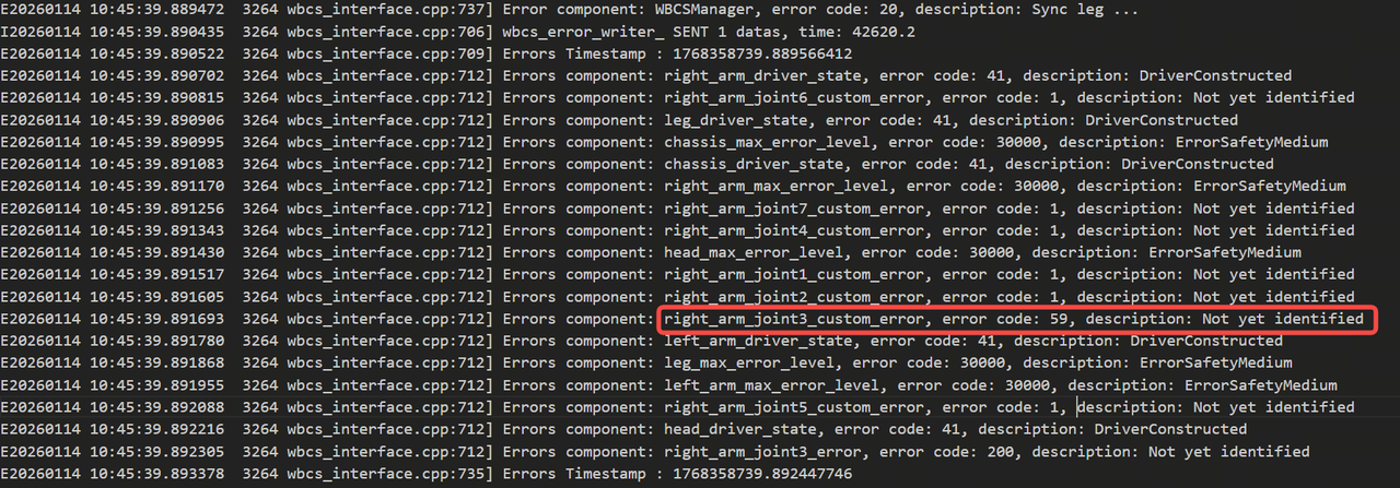 Joint Limit Error